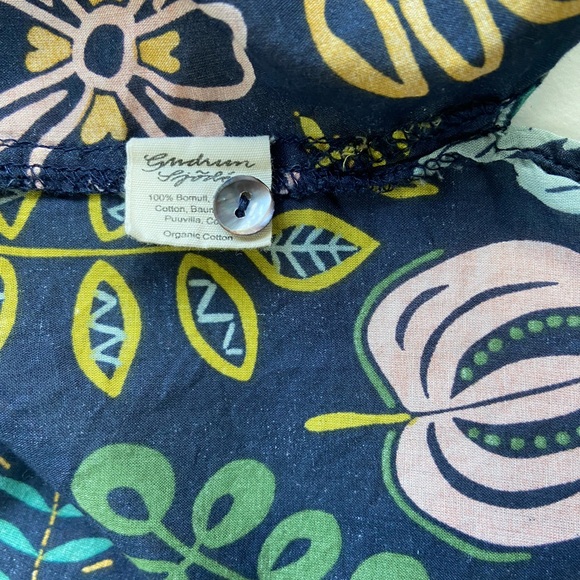 Gudrun Sjoden Women’s Shirt Dress Floral Organic Cotton Midi Medium Lagenlook - Picture 5 of 9